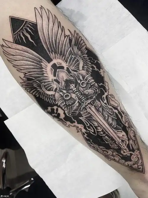 审判天使_纹身图案手稿图片_dz的纹身作品集