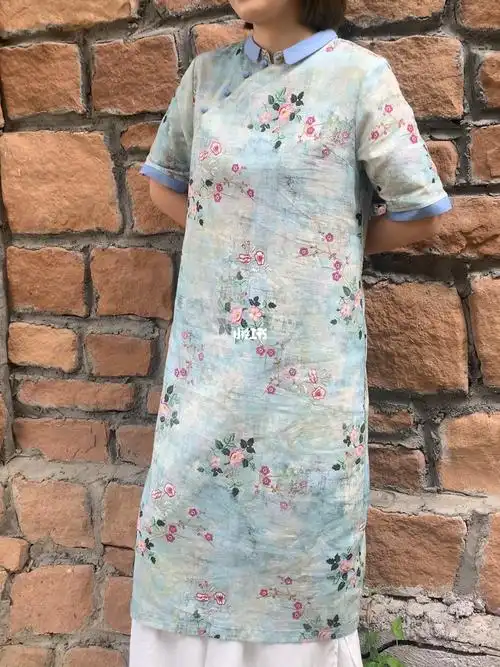 夏布苎麻改良旗袍