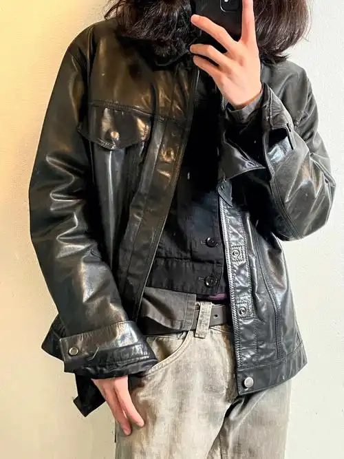 helmutlang极简皮夹克