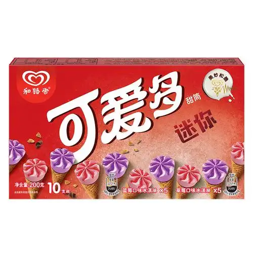 迷你可爱多甜筒蓝莓草莓口味冰淇淋200g