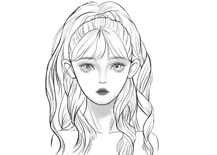 头发线稿
