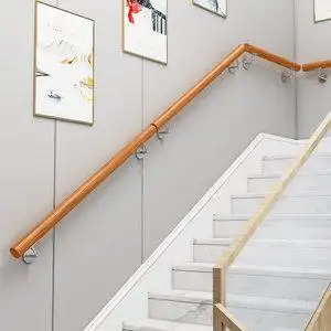 挂靠墙安全拉手欧式靠墙木楼梯扶手简约现代阁楼室内家用防滑幼儿园
