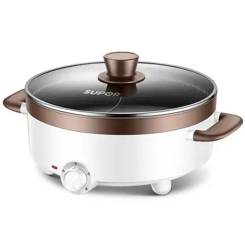 苏泊尔supor5l电火锅多功能鸳鸯电火锅多用途麦饭石电热火锅极简旋钮4