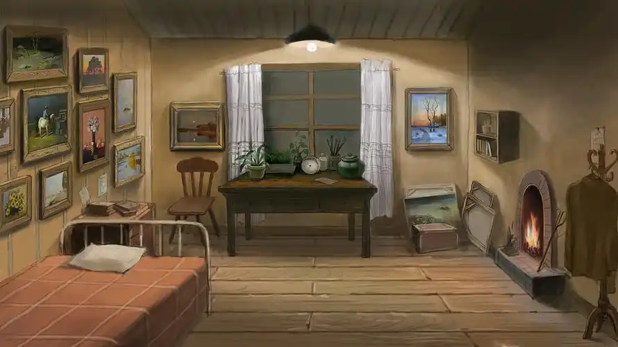 《老画家》动画场景