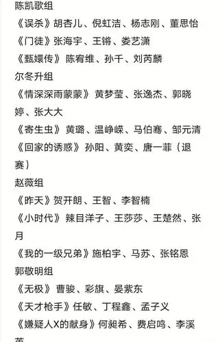 演员请就位第二期分组情况