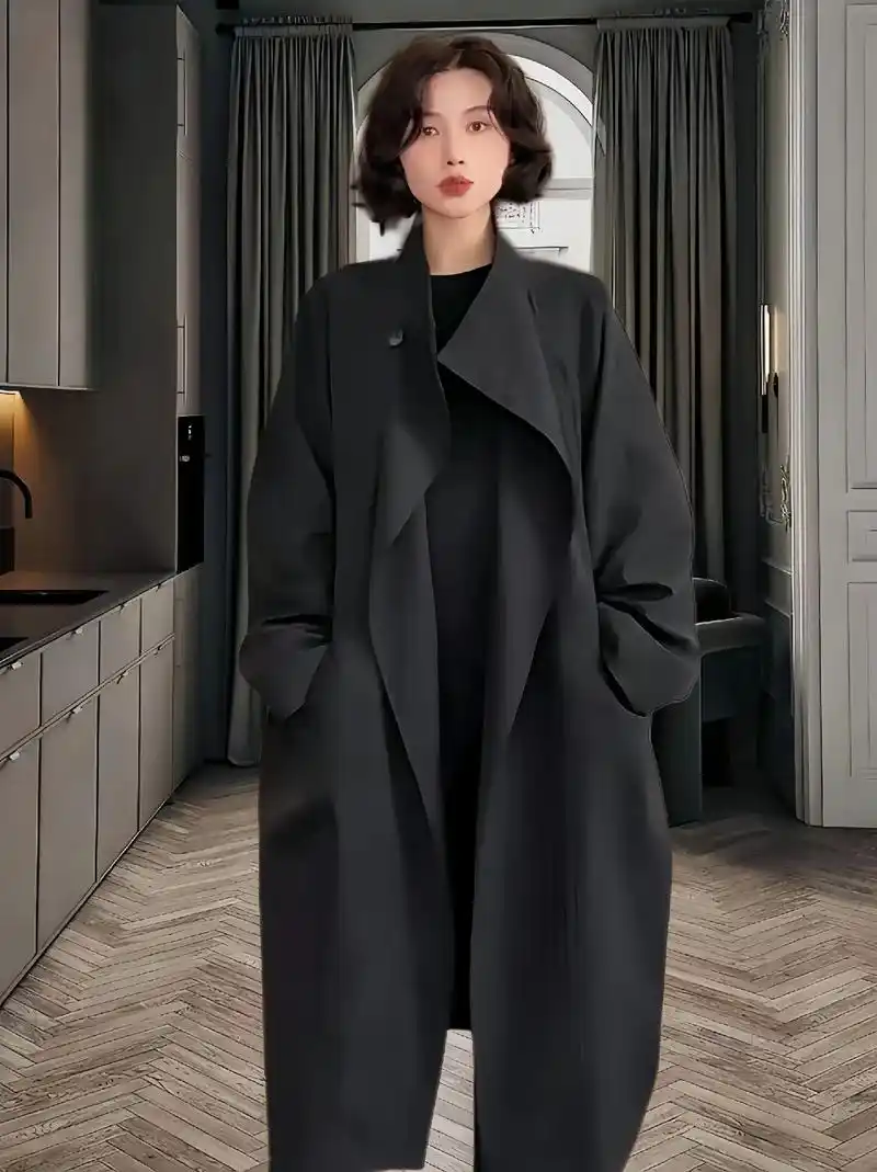 高级气质9215棉制宽松风衣.这款欧货宽松风衣外套真 - 抖音