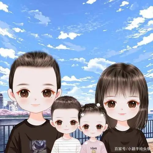 美满家庭头像,一家三口,四口头像,温馨甜蜜