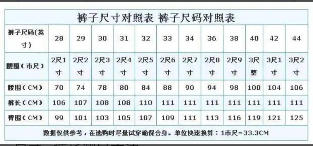 裤子xl腰围多大_男裤裤子xl是多大尺码_服装百科网