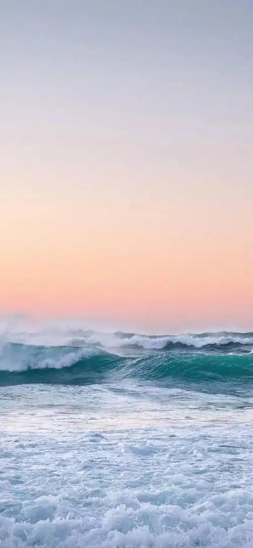 唯美大海壁纸,意境感拉满~_云是_旷神怡_粉色