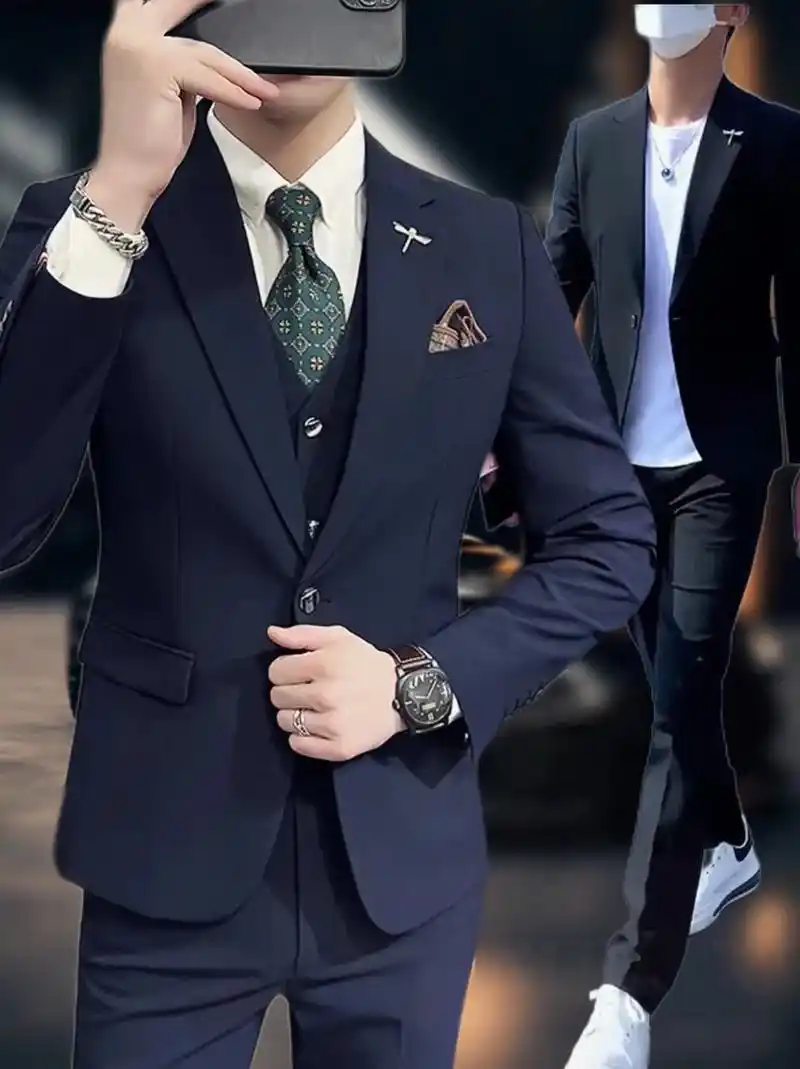 新款男帅气商务休闲韩版修身婚礼小西服