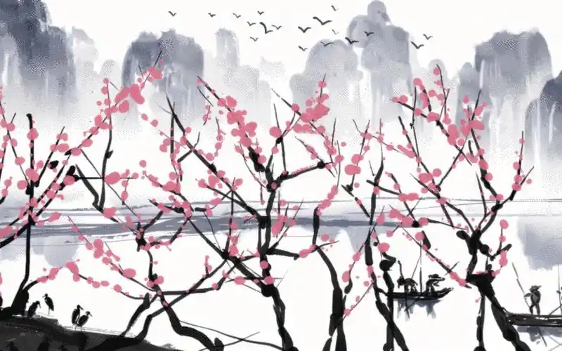 笔刷分享仙气水墨梅花笔刷最近在库存里面翻出来了觉得超级好看就分享