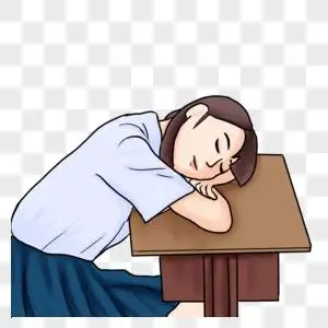 趴在课桌上睡觉的女生图片素材