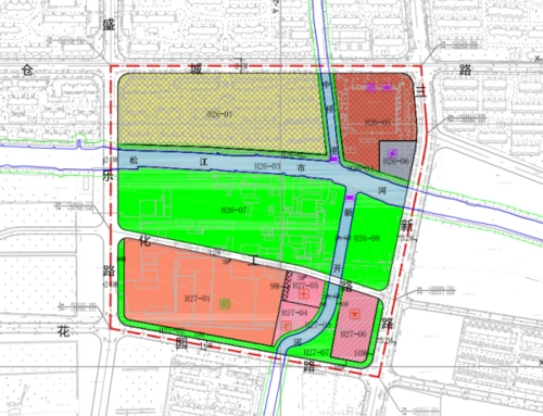 松蒸公路这里规划小学教育用地,花园路辰塔路交叉口为商业服务用地