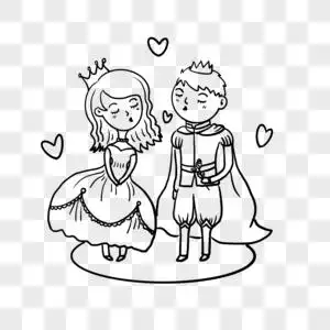 元素  |公主和王子简笔画gif  |手绘卡通女孩爱情文案文字元素gifgif