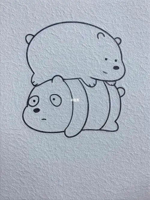 三只裸熊简笔画教程