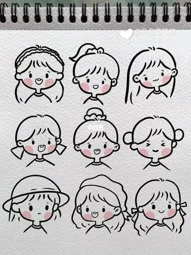 可爱简笔画小女孩简笔画简单可爱女孩卡通手绘人物头像教程头像简笔画