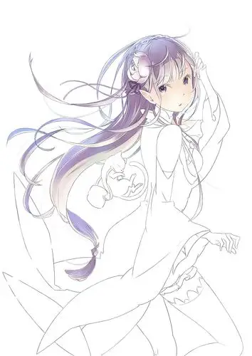 动漫人物手绘临摹练习_艾米莉亚