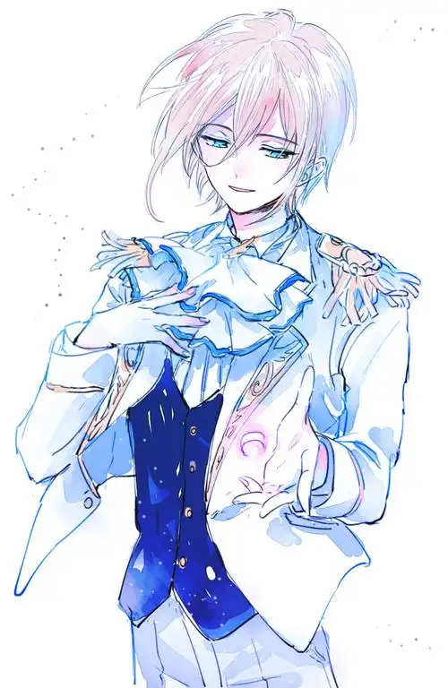 二次元水彩蓝眸少年