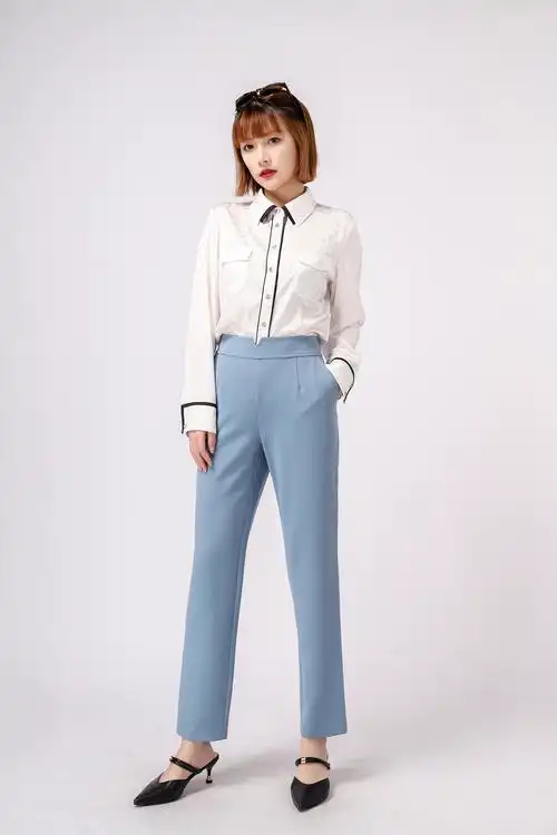 ch纤牌女装2020冬季新款裤子黑格休闲小脚休闲裤