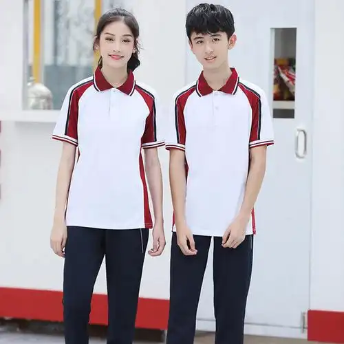 2020新款夏季小学生校服套装中学生蓝白短袖学院风高中班校服定制