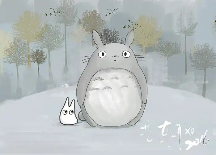 龙猫壁纸(ps手绘)