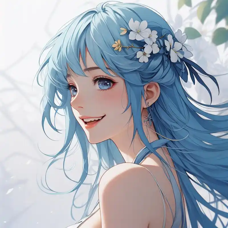 头像女唯美淡雅97蓝色梦幻