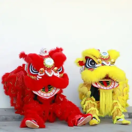 舞狮醒狮狮子头全套表演道具精品双人标准3号佛山狮南狮服装头套