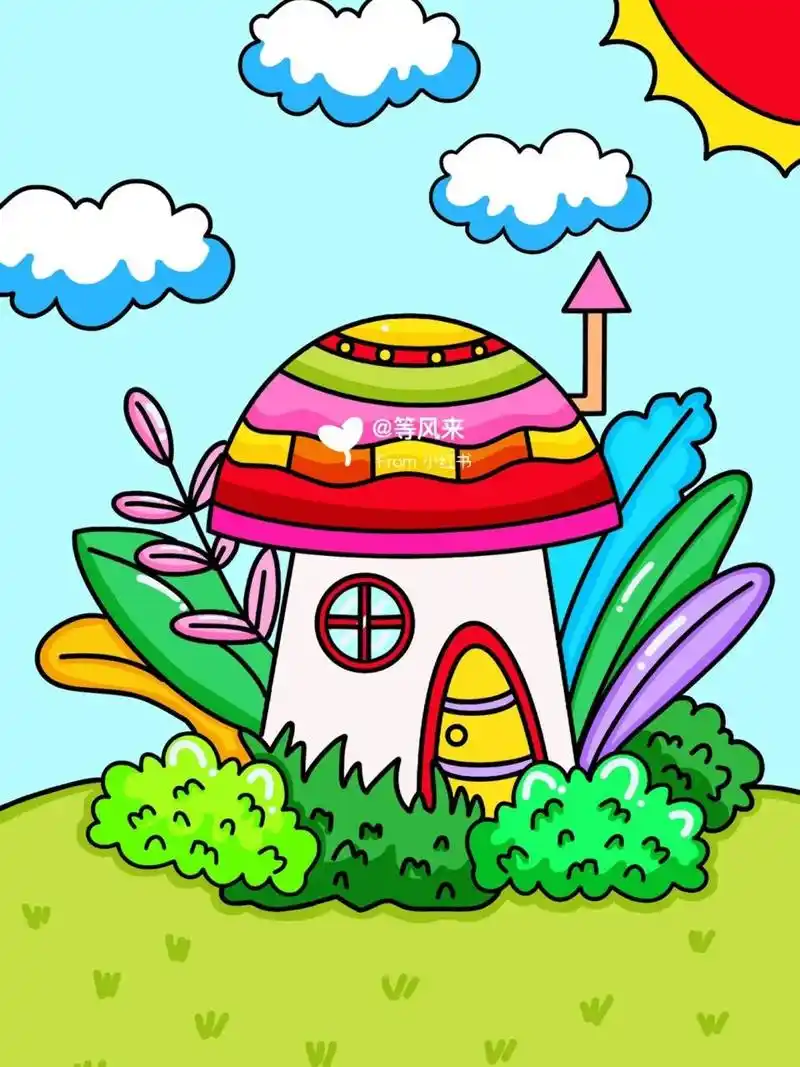 儿童画 简笔画 带线稿#创意美术儿童画# #儿童简笔画# #儿童创意美术