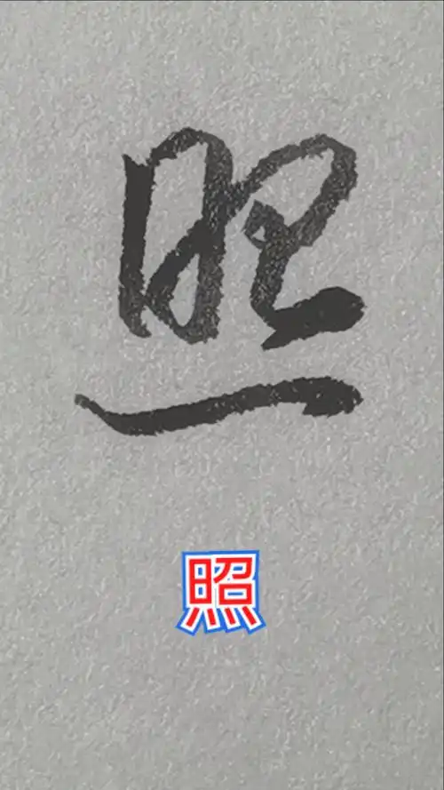 一起写草书#"照"字的草书写法