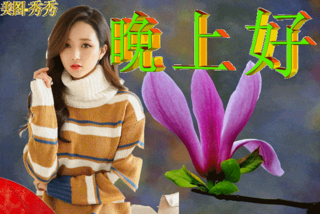 睡前晚安问候祝福图片带字温馨群发晚上好问候动画表情包