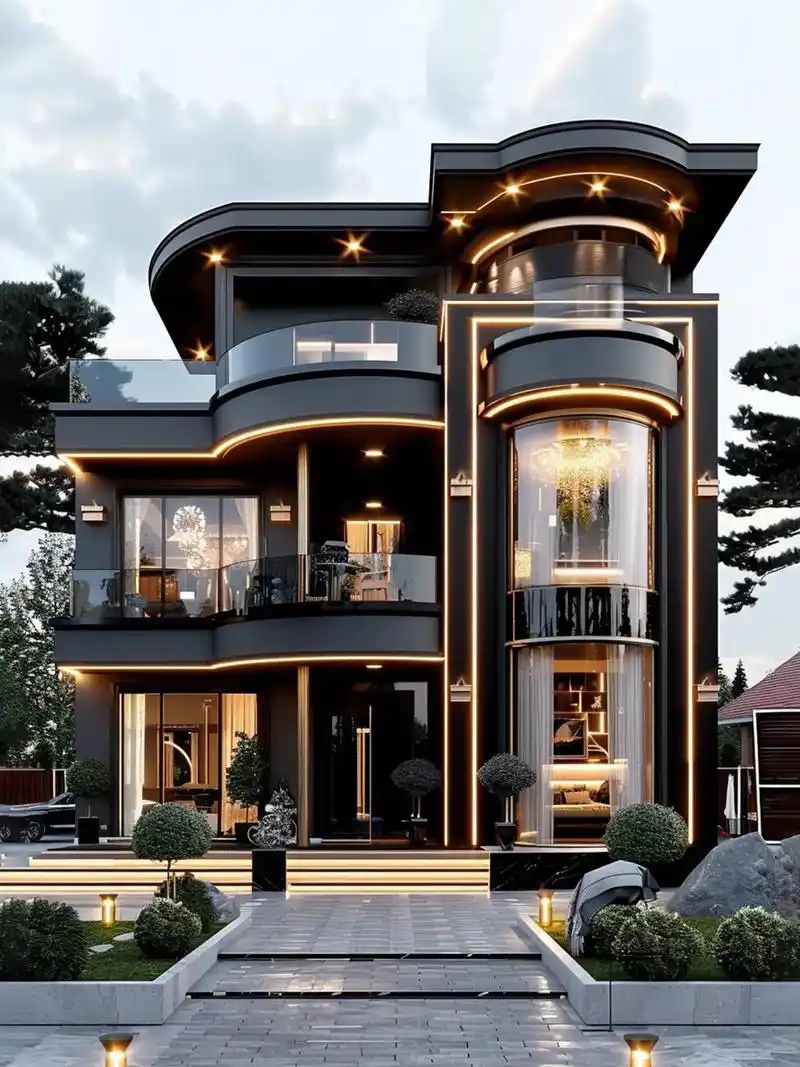 五年内必火现代风别墅.占地120平,打破常规白色色调别墅,超