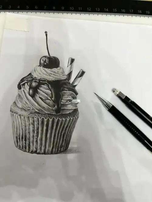 美味儿的小蛋糕素描临摹