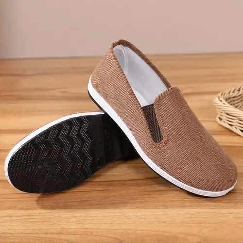 老北京布鞋男士平底休闲懒人一脚蹬青年百搭开车工作透气防滑男鞋