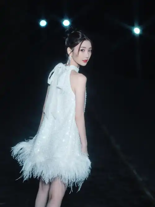 毛晓彤羽毛裙