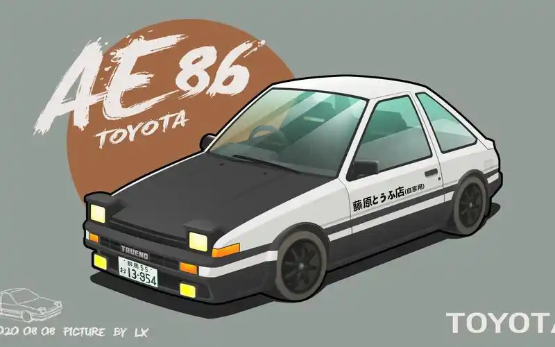 《头文字d》秋名山车神 藤原拓海座驾 ae86 绘制过程 你们要的86上山