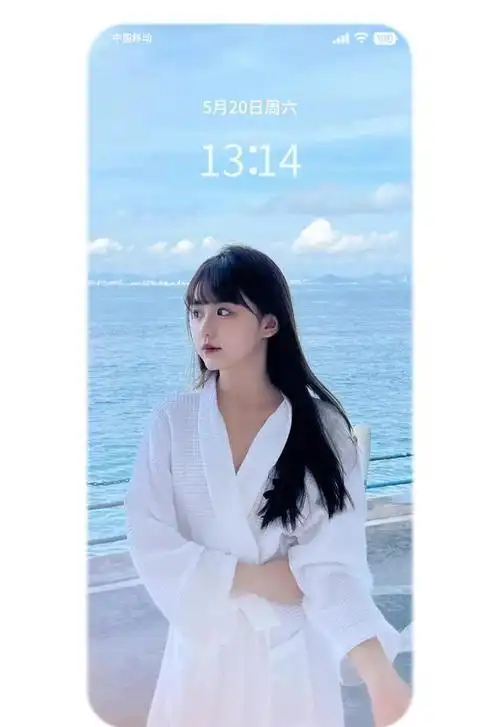 美女壁纸我看向彩虹满眼你的笑容