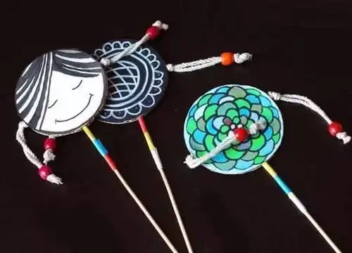 手工| 自制乐器:纸壳摇鼓