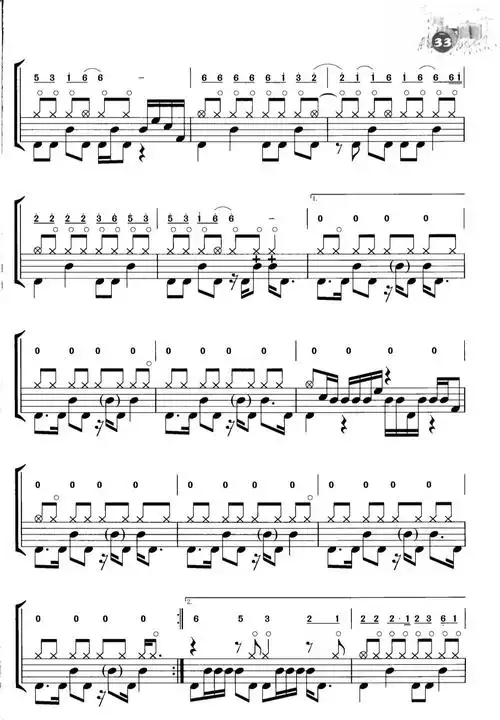 恼人的秋风(架子鼓谱)_架子鼓谱_乐队网-分享乐队总谱,吉他谱,简谱