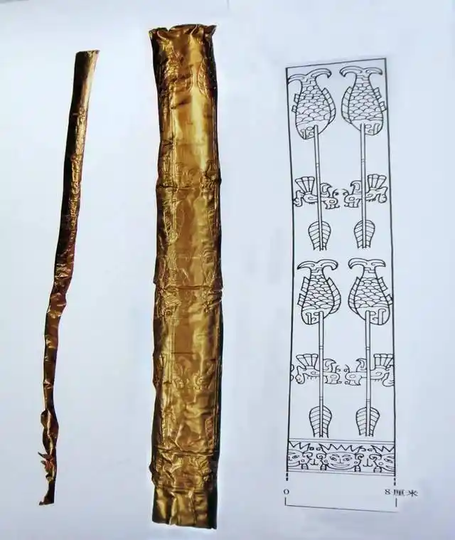 破译三星堆:金杖上有蜀王鱼凫族徽?会是《山海经》说的颛顼吗?