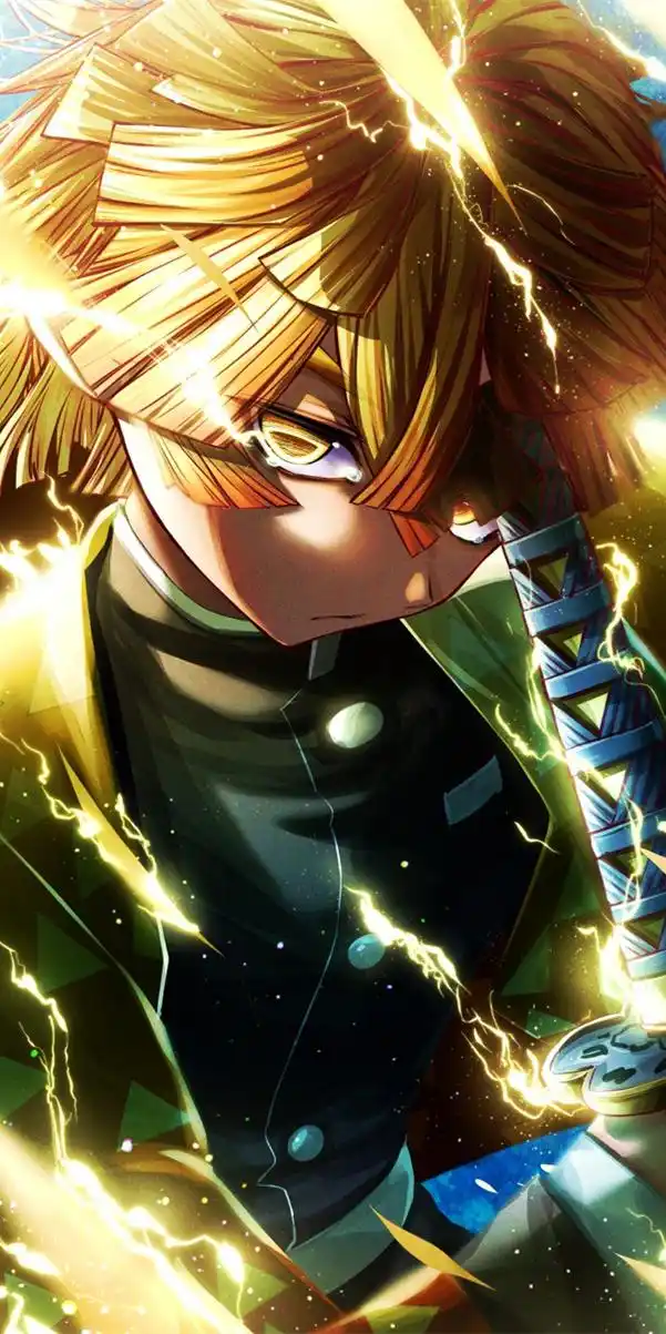 《鬼灭之刃》我妻善逸,动漫全面屏壁纸,懦弱的男孩也可以很强大