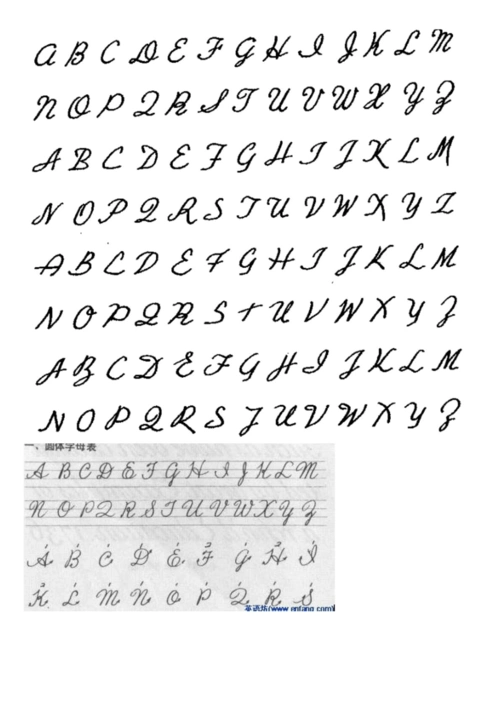 你可能喜欢 学生英语 英文26个字母书写 英文花体 英文圆体书写 圆体