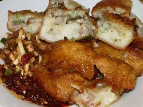 油炸鸡蛋糕荞凉粉小锅凉粉美味ddelicious打电话给你就是想说声:嗨