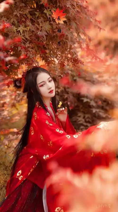 超美的古风摄影穿红衣服的小姐姐美得天惊艳了