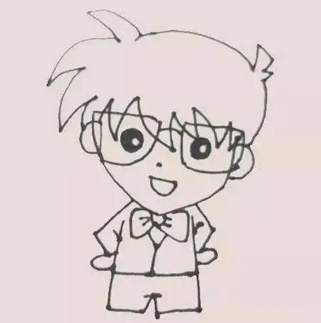 名侦探柯南简笔画q版