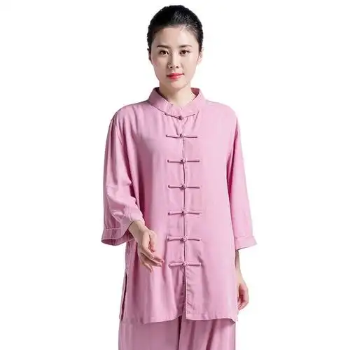 飘逸武术太极拳棉麻春夏季太极练功服女款