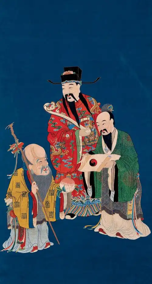 1844清乾隆苏绣福禄寿三星如意图