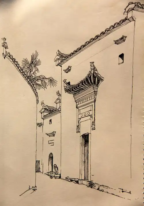 徽派建筑 旅行写生