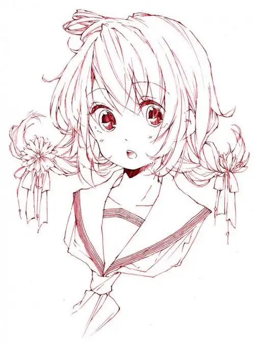 413张美少女插画手绘线稿精选集高清日本风女生漫画黑白手稿素材大全