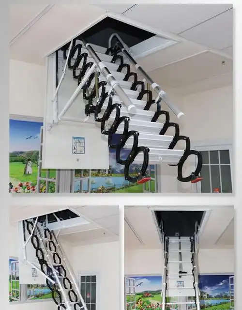 京宝树全自动伸缩梯电动升降梯阁楼伸缩楼梯家用隐形升降室内电动手动