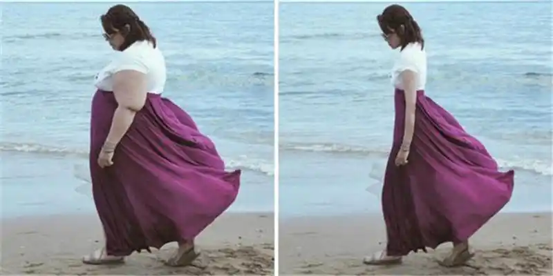 最大的冲击力就是胖瘦的时候穿同一件衣服啦!